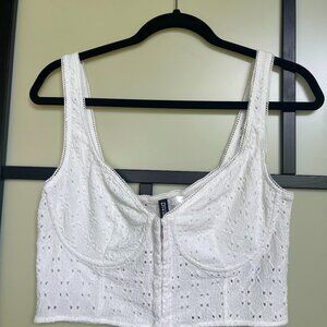 H&M NWT White Corset Camisole L